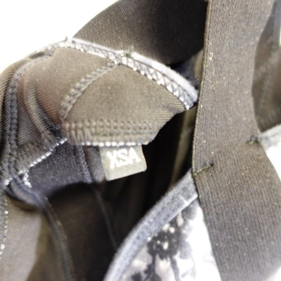 Vintage Swimsuit Women XS One Piece Black Floral Cut Out Galaxy Keyhole Unpadded - Picture 6 of 8